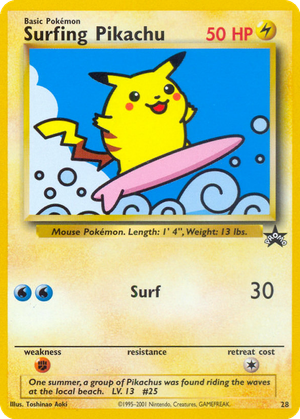 Surfing Pikachu card image