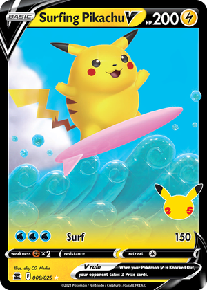 Surfing Pikachu V card image