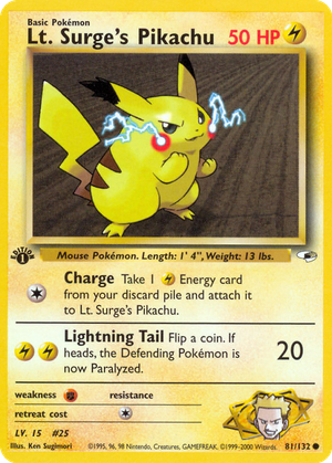Lt. Surge's Pikachu card image