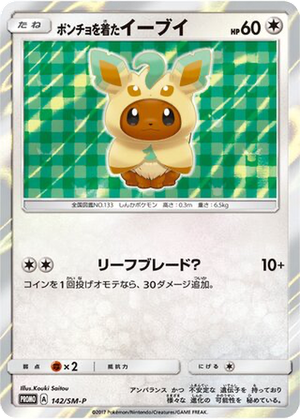 Poncho-wearing Eevee card image