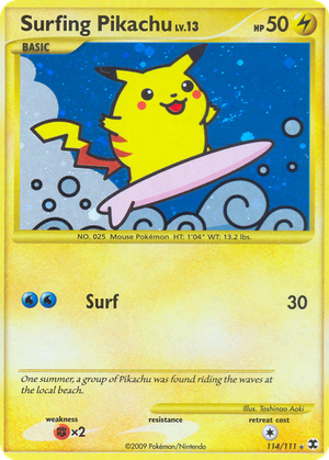 Surfing Pikachu card image