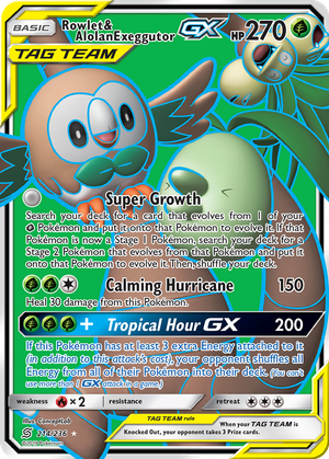 Rowlet & Alolan Exeggutor GX card image