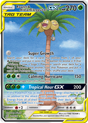 Rowlet & Alolan Exeggutor GX card image