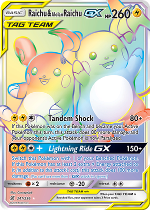 Raichu & Alolan Raichu GX card image