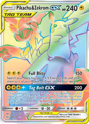 Pikachu & Zekrom GX card image