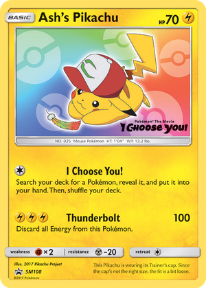 Ash's Pikachu card image