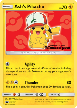 Ash's Pikachu card image