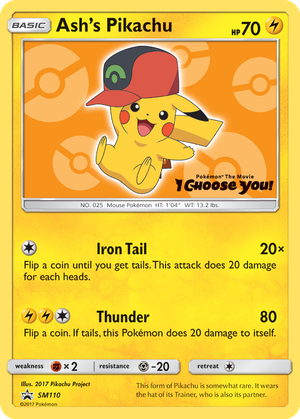 Ash's Pikachu card image