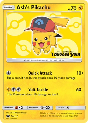 Ash's Pikachu card image