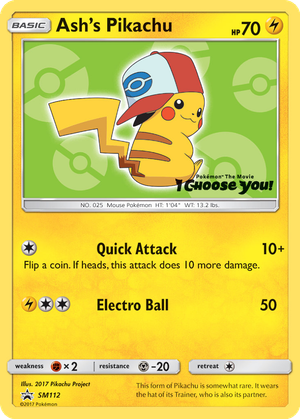 Ash's Pikachu card image
