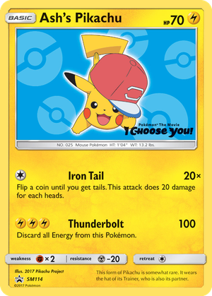 Ash's Pikachu card image