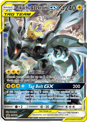 Pikachu & Zekrom GX card image