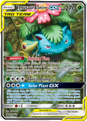 Venusaur & Snivy GX card image