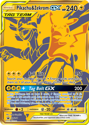 Pikachu & Zekrom GX card image
