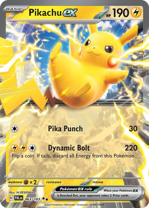 Pikachu ex card image