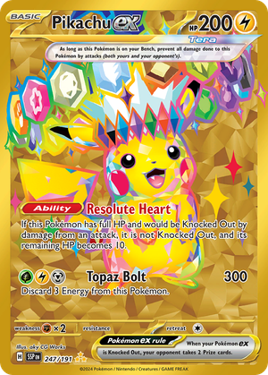 Pikachu ex card image