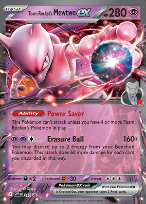 Team Rocket's Mewtwo ex card image