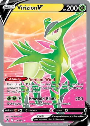 Virizion V card image