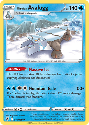 Hisuian Avalugg card image