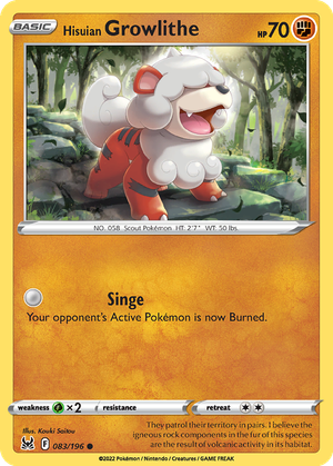 Hisuian Growlithe card image