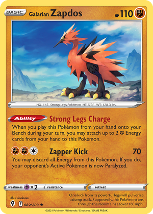 Galarian Zapdos card image