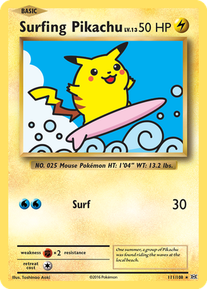 Surfing Pikachu card image